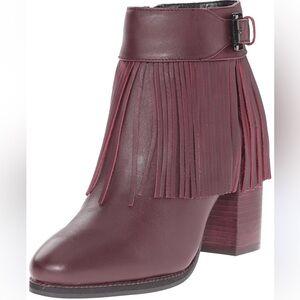 Aldo Thalía Burgundy Fringe Ankle Boots - Boho western - 8